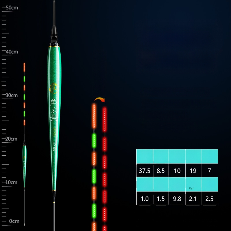Elektronisks makšķerēšanas pludiņš ar augstu jutību, gaismas indikators, adaptīvā apgaismošana, slaids korpuss, īsi kājiņas, dienā un naktī lietošanai