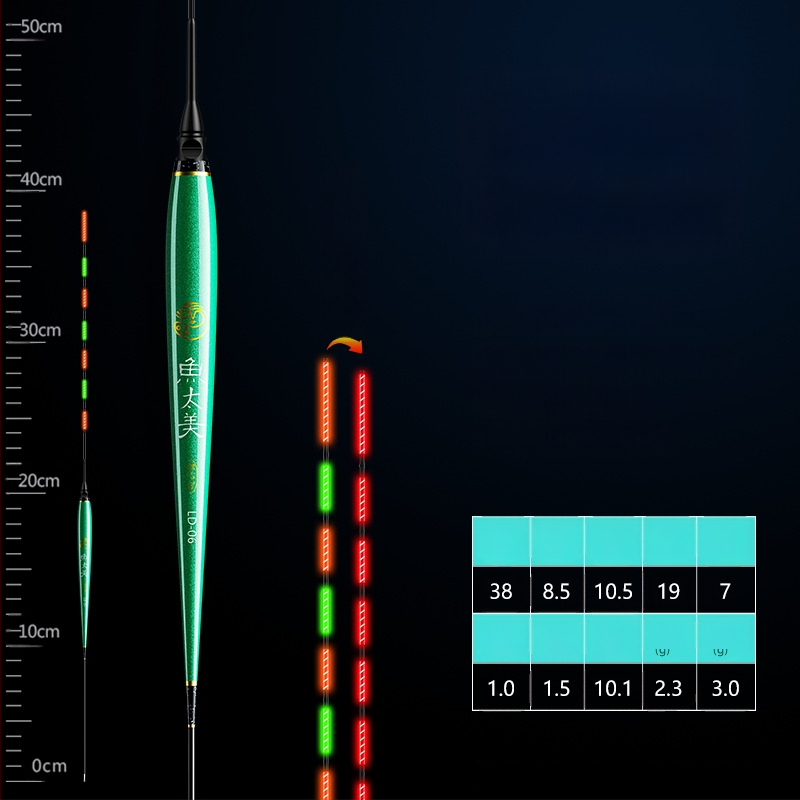 Elektronisks makšķerēšanas pludiņš ar augstu jutību, gaismas indikators, adaptīvā apgaismošana, slaids korpuss, īsi kājiņas, dienā un naktī lietošanai