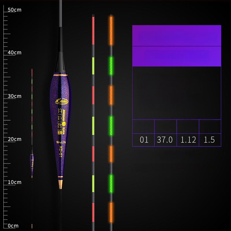 Elektronisks gaismas pludiņš makšķerēšanai – plastmasa, vertikālais straumes, zīmols Picturesque Scenery