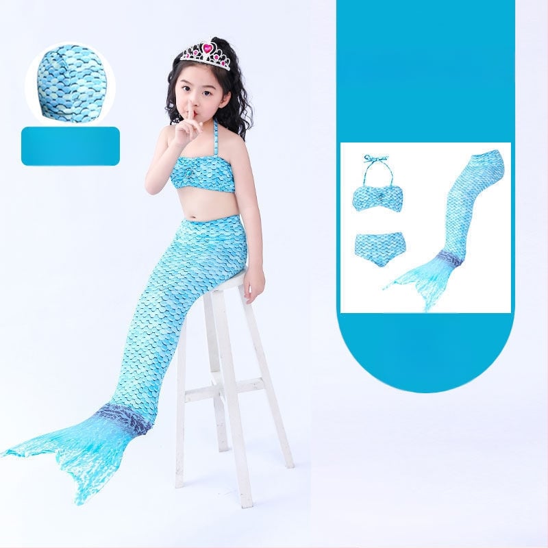 Mergaitėms undinės uodegos princesės suknelė ir maudymosi komplektas • Audinys: nailonas • Vinylon 96–100% • Įdaila polipropilenas 96–100%