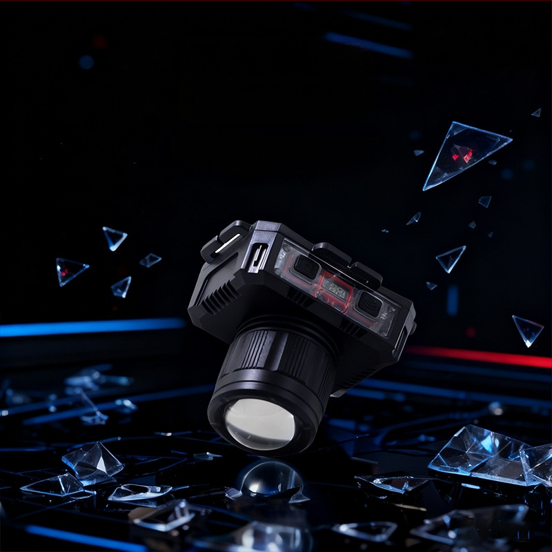 LED uzlādes galvas lukturis ārējai lietošanai ar 360° griezumu, 1W, 500 mAh akumulator, starojums 100–200 m