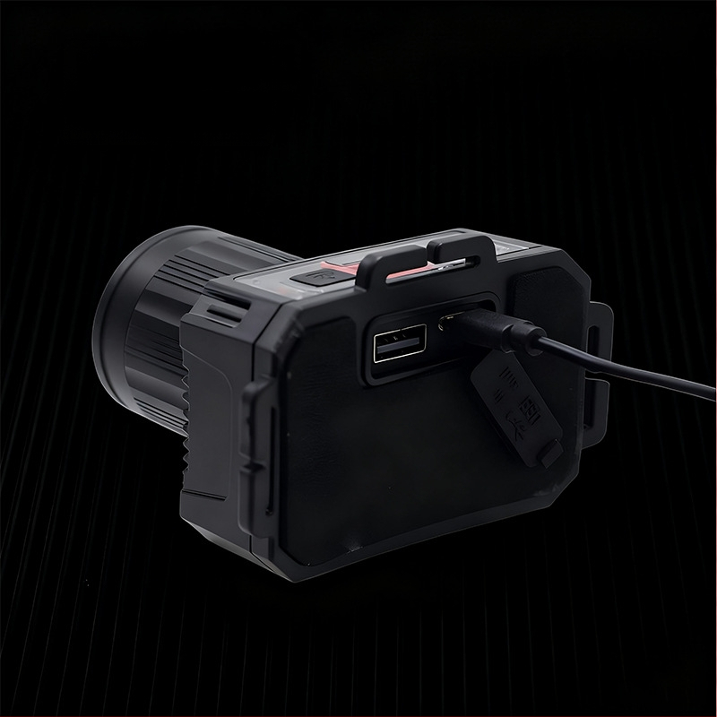 LED uzlādes galvas lukturis ārējai lietošanai ar 360° griezumu, 1W, 500 mAh akumulator, starojums 100–200 m