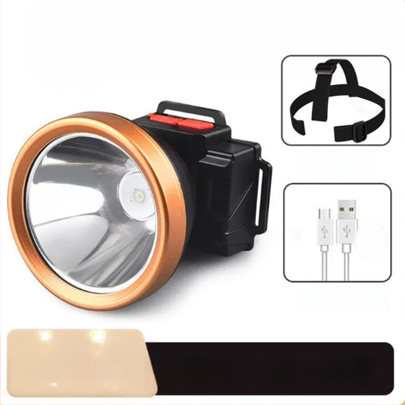 LED uzlādes galvas lukturis ārējai lietošanai ar 360° griezumu, 1W, 500 mAh akumulator, starojums 100–200 m