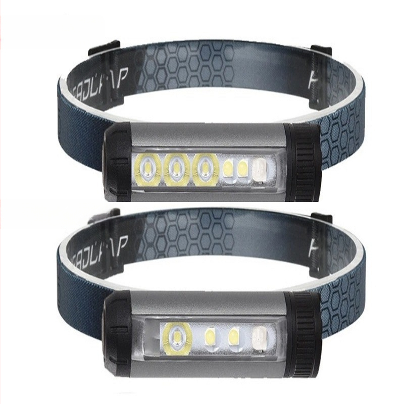 LED uzlādes galvas lukturis ārējai lietošanai ar 360° griezumu, 1W, 500 mAh akumulator, starojums 100–200 m