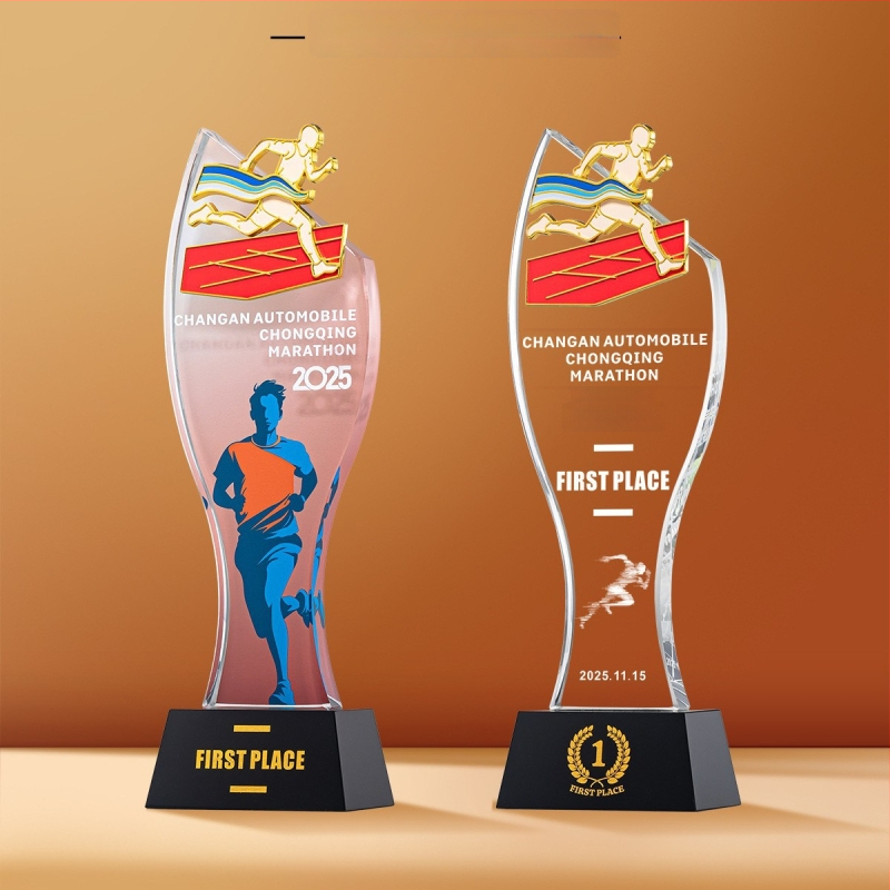 Αθλητικό κρυστάλλινο τρόπαιο με προσαρμοζόμενο λογότυπο, βάρος περίπου 1 κιλό, Hanghao