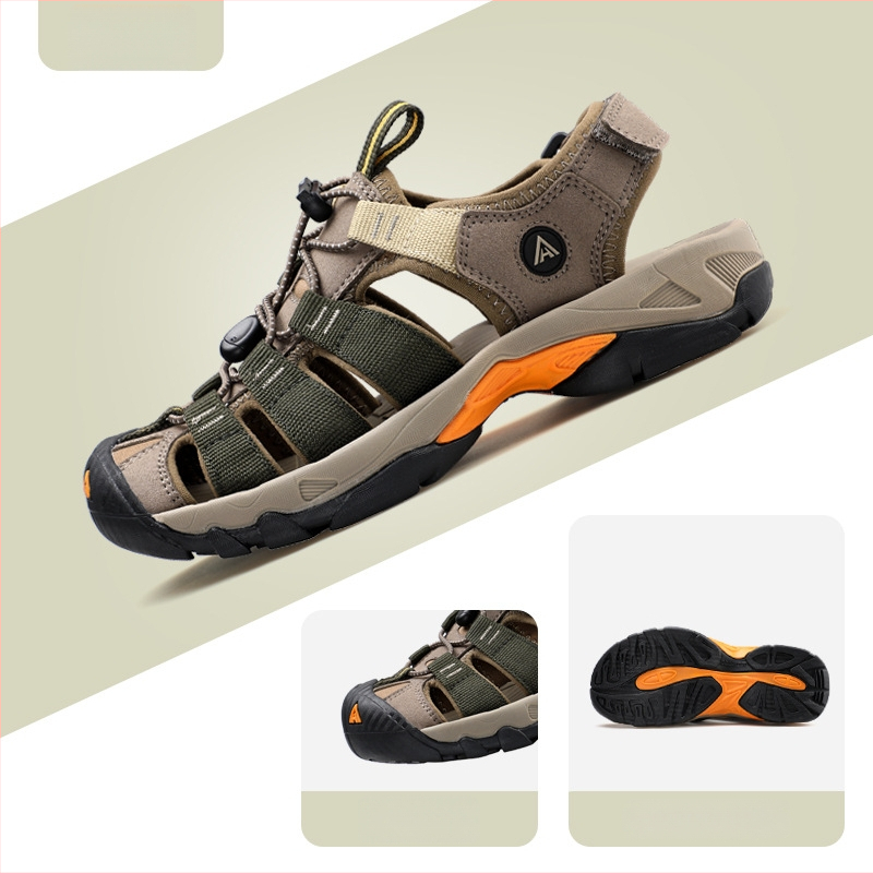 Ūdens taku kurpes ar Velcro aizdari, pretslīdēšanas zole, augšdaļa no neilona un ādas, sietuiekšpuse, zems profils