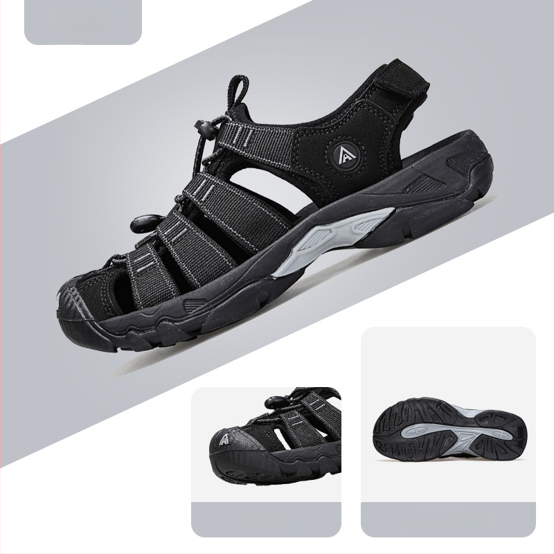 Ūdens taku kurpes ar Velcro aizdari, pretslīdēšanas zole, augšdaļa no neilona un ādas, sietuiekšpuse, zems profils