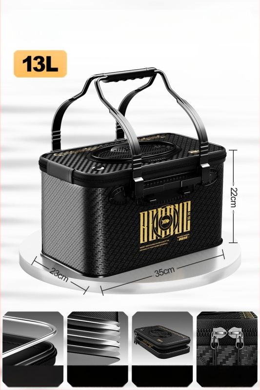 Dzīvu zivju spainis makšķerēšanai, salokāms, cieta korpusa EVA materiāls