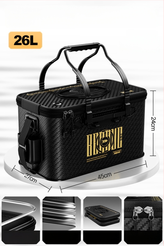 Dzīvu zivju spainis makšķerēšanai, salokāms, cieta korpusa EVA materiāls