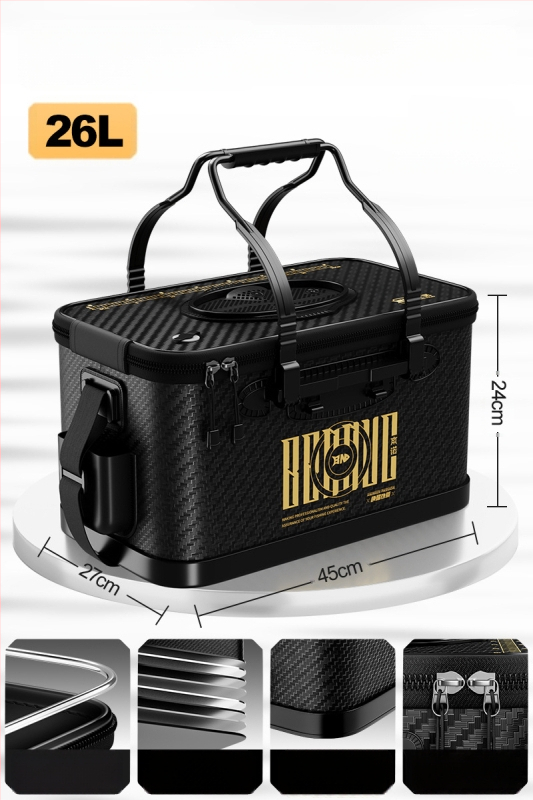 Dzīvu zivju spainis makšķerēšanai, salokāms, cieta korpusa EVA materiāls