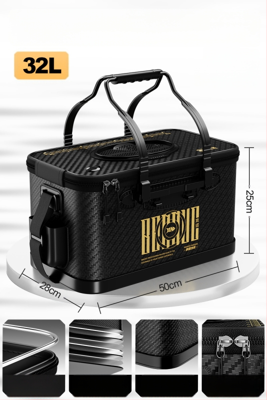 Dzīvu zivju spainis makšķerēšanai, salokāms, cieta korpusa EVA materiāls