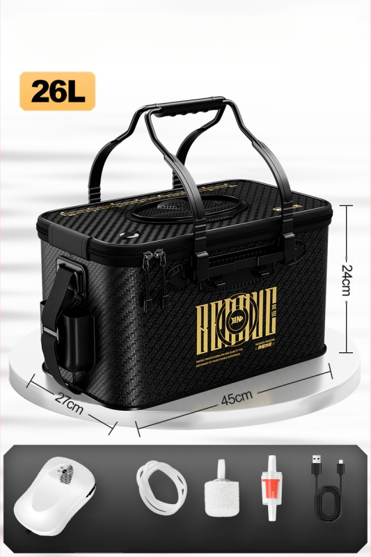 Dzīvu zivju spainis makšķerēšanai, salokāms, cieta korpusa EVA materiāls