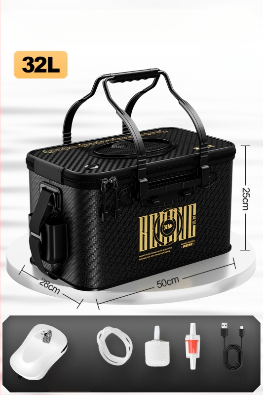 Dzīvu zivju spainis makšķerēšanai, salokāms, cieta korpusa EVA materiāls