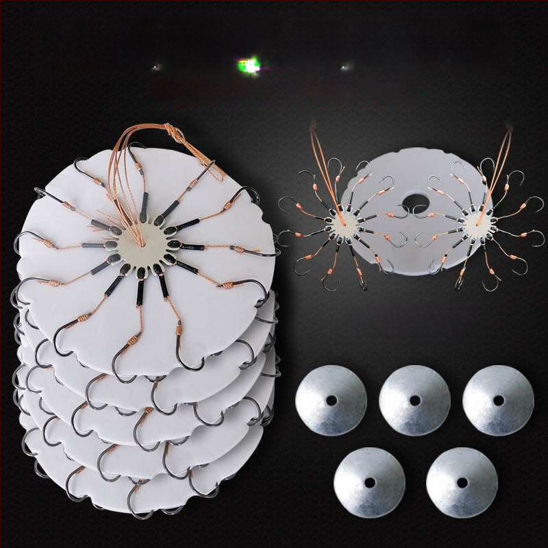 Zivju āķu komplekts – astoņskājains āķis, bez asmens, griežama plāksne un kvadrātveida ēdams jūras makšķerēšanai