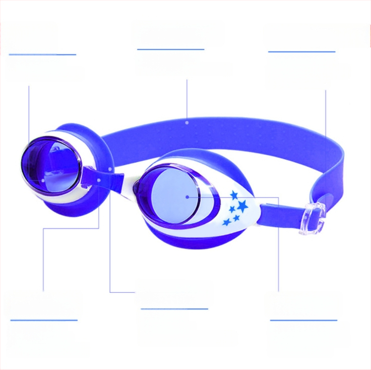 Σετ για παιδιά: καπέλο κολύμβησης από σιλικόνη και γυαλιά κολύμβησης με αντιθαμβωτικά φακοί πολυκαρβονικοί, σχέδιο καρχαρία