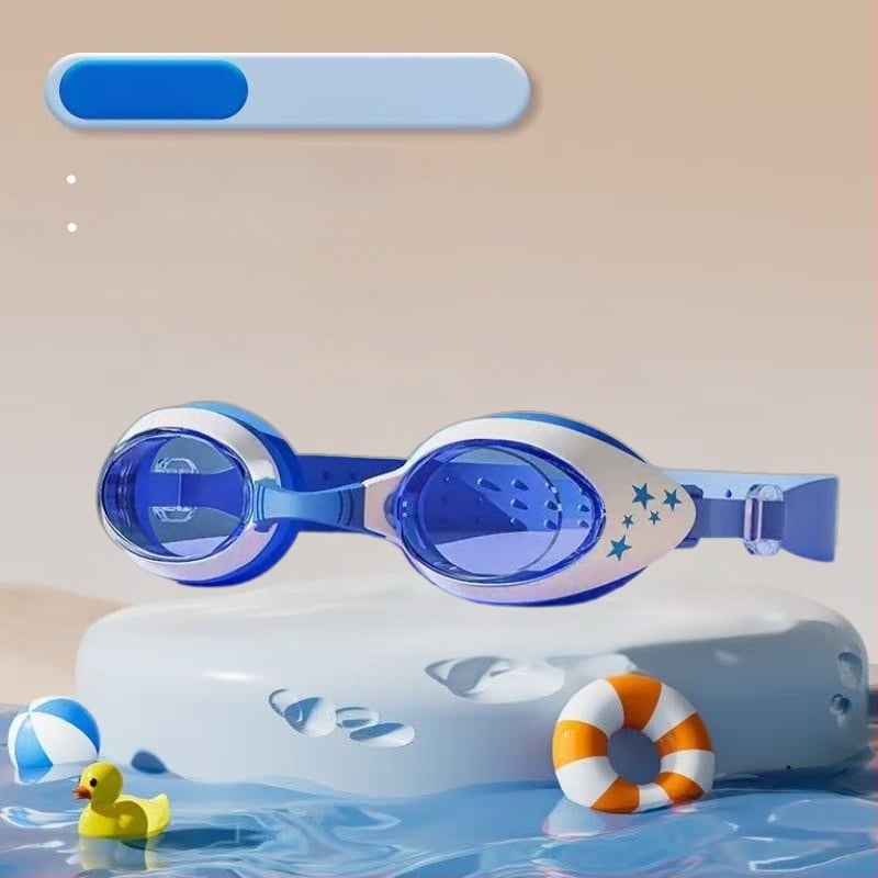 Σετ για παιδιά: καπέλο κολύμβησης από σιλικόνη και γυαλιά κολύμβησης με αντιθαμβωτικά φακοί πολυκαρβονικοί, σχέδιο καρχαρία