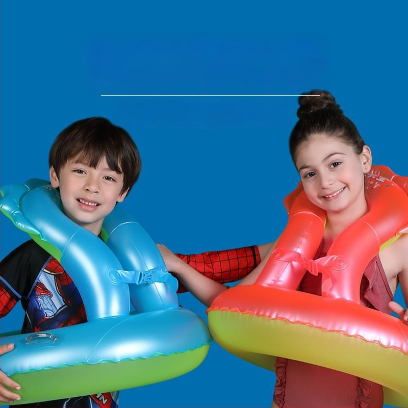 Bērnu peldēšanas riņķis ar paduses dizainu un apgāšanos aizsardzību, PVC materiāls, vienkrāsains raksts