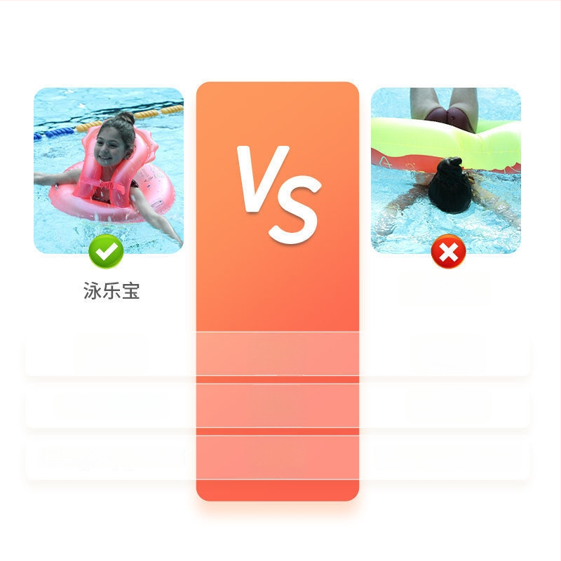 Bērnu peldēšanas riņķis ar paduses dizainu un apgāšanos aizsardzību, PVC materiāls, vienkrāsains raksts