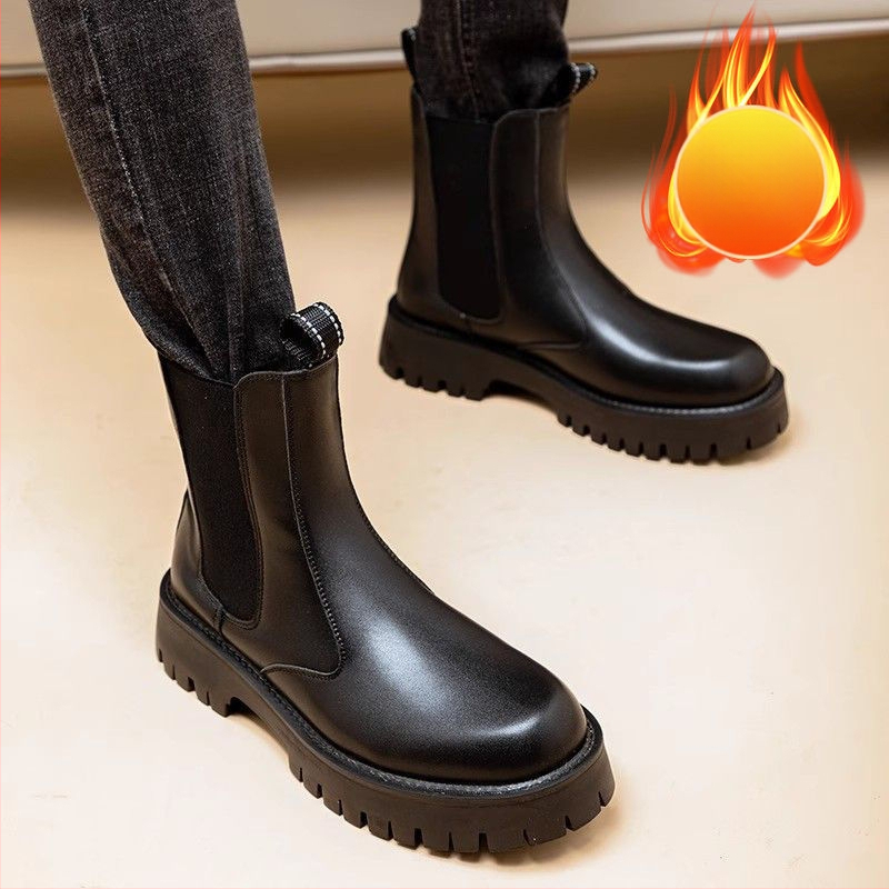 Muške Martin čizme, britanskog stila, gornji dio od mikrovlaknaste kože, flis podstava, debeli gumeni potplat