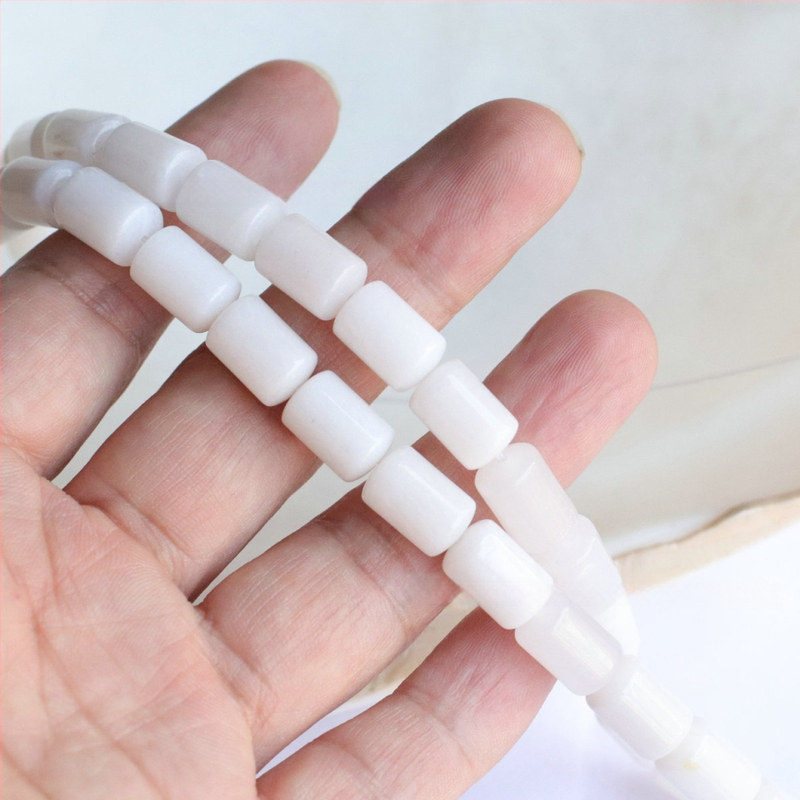 8x12 mm okrugle cijevne perle žuti jadeit, ružičasti kvarc, maslinasti jadeit i pjega kamen – DIY nakit i narukvica