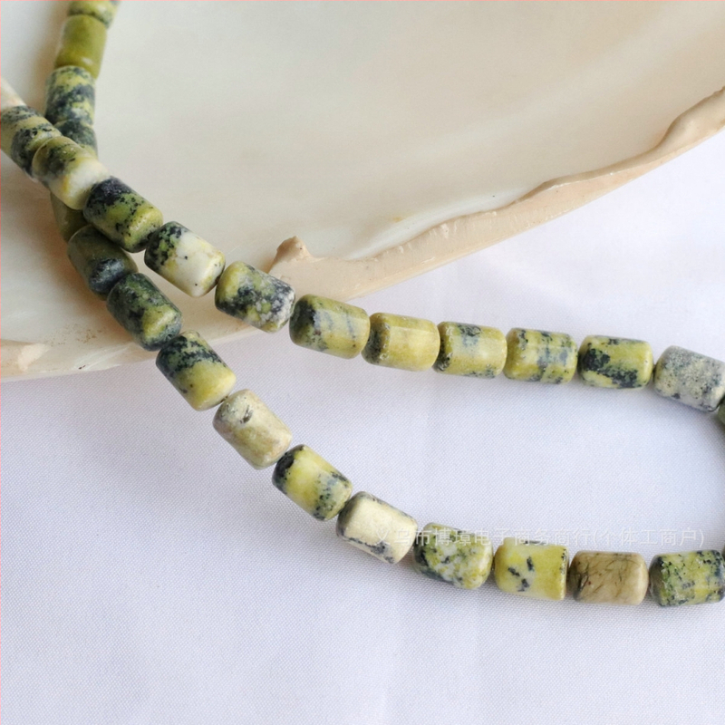 8x12 mm okrugle cijevne perle žuti jadeit, ružičasti kvarc, maslinasti jadeit i pjega kamen – DIY nakit i narukvica