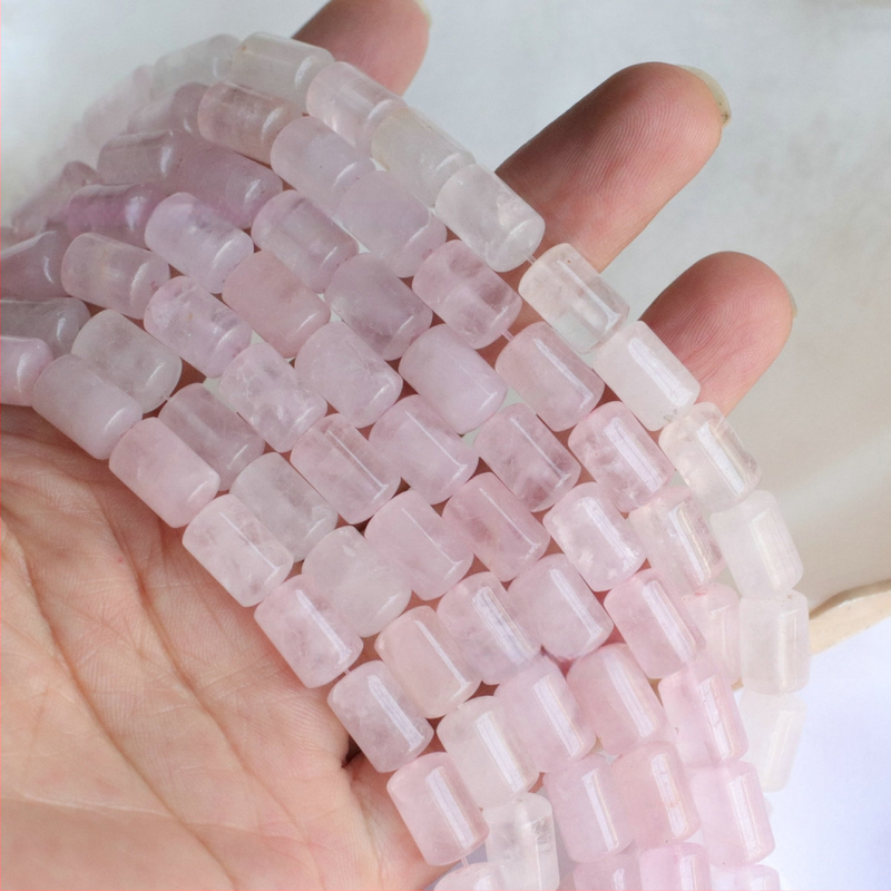8x12 mm okrugle cijevne perle žuti jadeit, ružičasti kvarc, maslinasti jadeit i pjega kamen – DIY nakit i narukvica