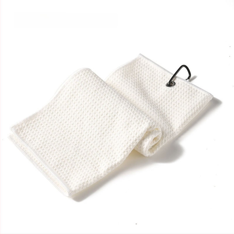 Mikrošķiedras golfa dvielis ar karabīnu, izšūts logotips un drukāts dizains, sporta dvielis golfam, pielāgojams