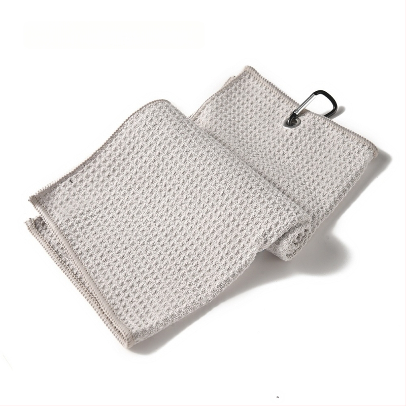 Mikrošķiedras golfa dvielis ar karabīnu, izšūts logotips un drukāts dizains, sporta dvielis golfam, pielāgojams