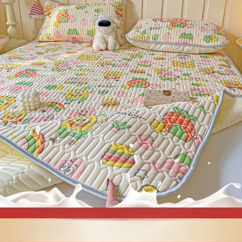 Lateksa dzesējošā sega ar ledus zīda audumu, 3-4 daļu komplekts, mazgājams, svaigs un stilīgs