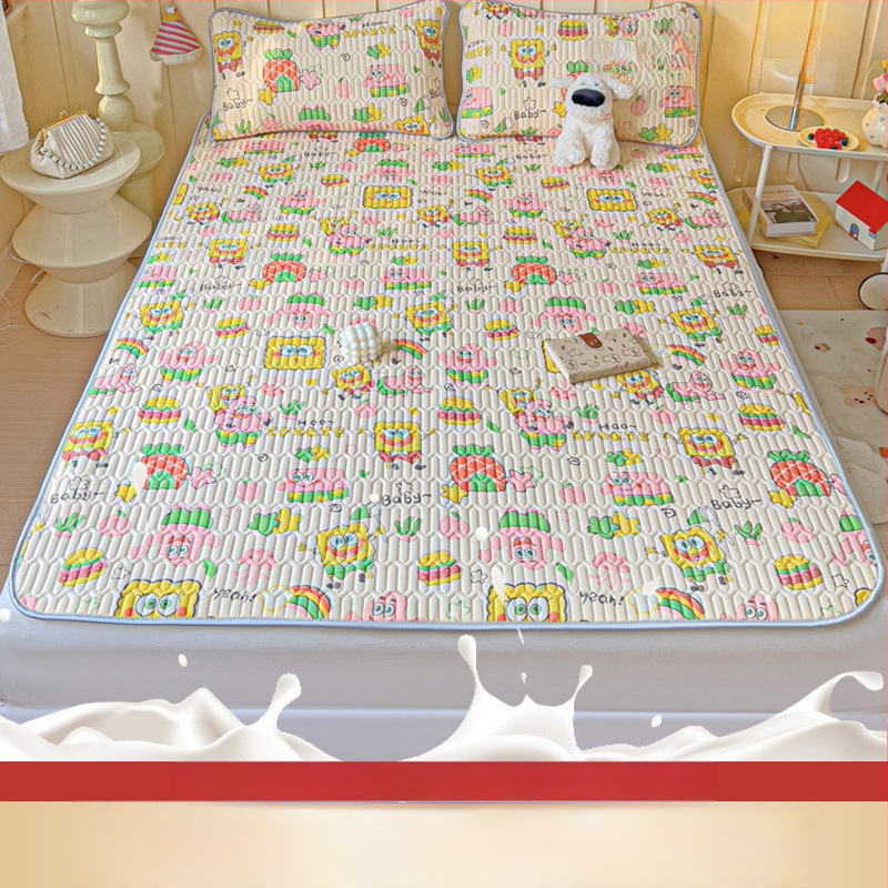 Lateksa dzesējošā sega ar ledus zīda audumu, 3-4 daļu komplekts, mazgājams, svaigs un stilīgs