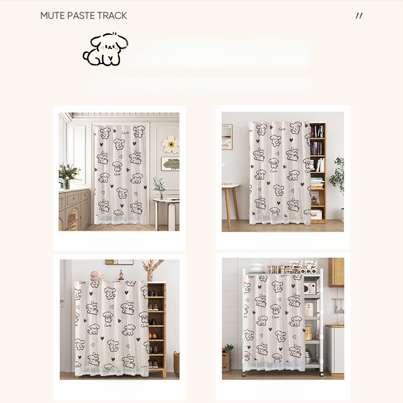 Vászonanyagú ajtófüggöny szekrényekhez — anyag: vászon, típus: textil ajtófüggöny, modern minimalist stílus, tájkép mintázat