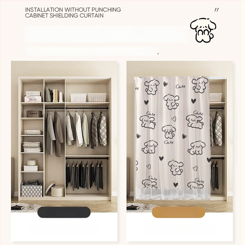 Vászonanyagú ajtófüggöny szekrényekhez — anyag: vászon, típus: textil ajtófüggöny, modern minimalist stílus, tájkép mintázat