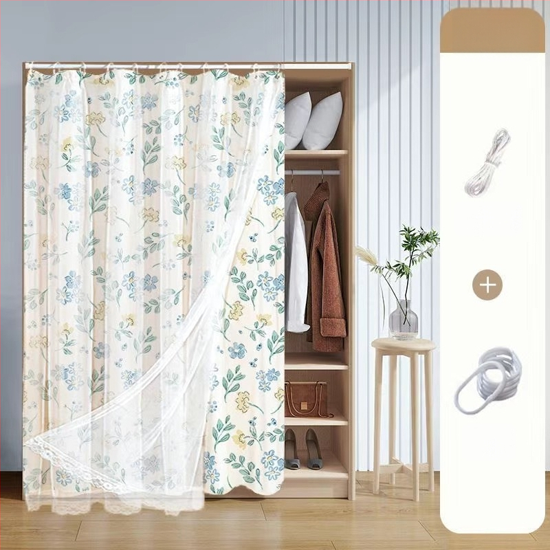 Vászonanyagú ajtófüggöny szekrényekhez — anyag: vászon, típus: textil ajtófüggöny, modern minimalist stílus, tájkép mintázat