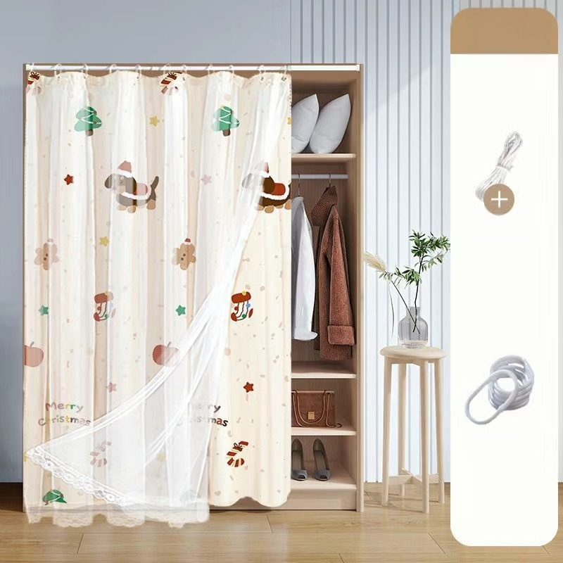 Vászonanyagú ajtófüggöny szekrényekhez — anyag: vászon, típus: textil ajtófüggöny, modern minimalist stílus, tájkép mintázat