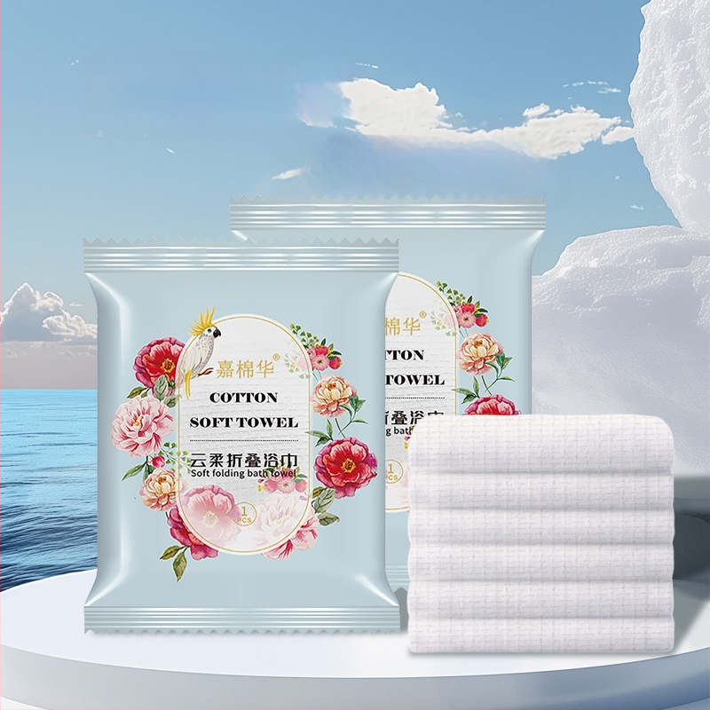 Texture Suspaustas veido veidojošios rankšluostis iš augalinių pluoštų, ekstra stori, 50 g+ vienkartiniam naudojimui, kelionėms