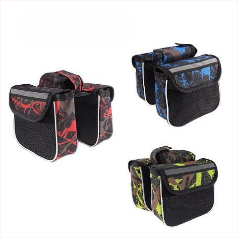 MTB dviratininko krepšiai komplektas: priekinė viršutinės vamzdelio krepšys, jutiklinio ekrano krepšys, viršutinės vamzdelio krepšys, atsparus vandeniui sėdynės krepšys