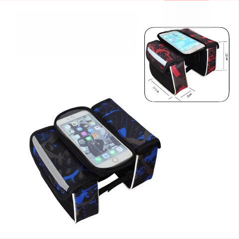 MTB dviratininko krepšiai komplektas: priekinė viršutinės vamzdelio krepšys, jutiklinio ekrano krepšys, viršutinės vamzdelio krepšys, atsparus vandeniui sėdynės krepšys