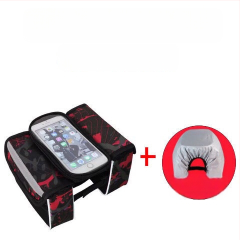 MTB dviratininko krepšiai komplektas: priekinė viršutinės vamzdelio krepšys, jutiklinio ekrano krepšys, viršutinės vamzdelio krepšys, atsparus vandeniui sėdynės krepšys