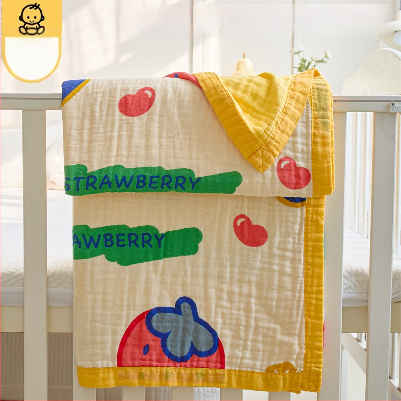 Bērnu kokvilnas sega ar karikatūras rakstu, pastoralais stils, piemērota visām sezonām, pirmās klases kvalitāte