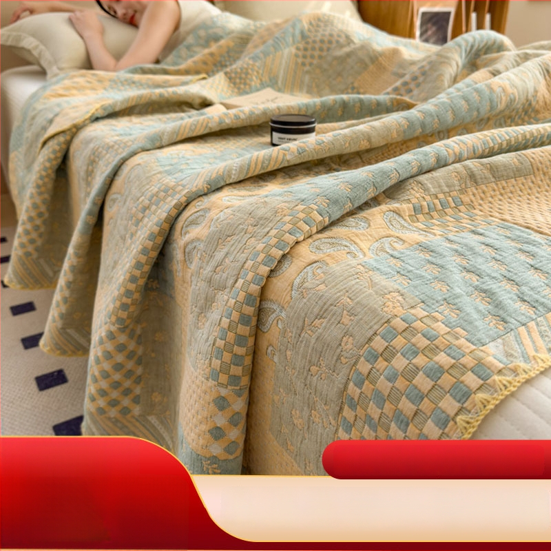 Κουβέρτα από 3 στρώσεις 100% βαμβάκι, με πολυεστερικό γέμισμα, quilted ραφές, αντίδραση βαφής, βάρος 1.2–1.5 κιλά, στυλ Nordic