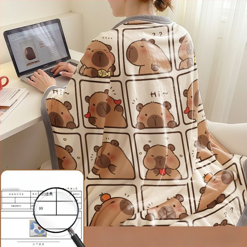 Klimatizācijas pleds ar karikatūras rakstu, viegls, svars zem 300 g, sintētiskas šķiedras pleds, visām sezonām