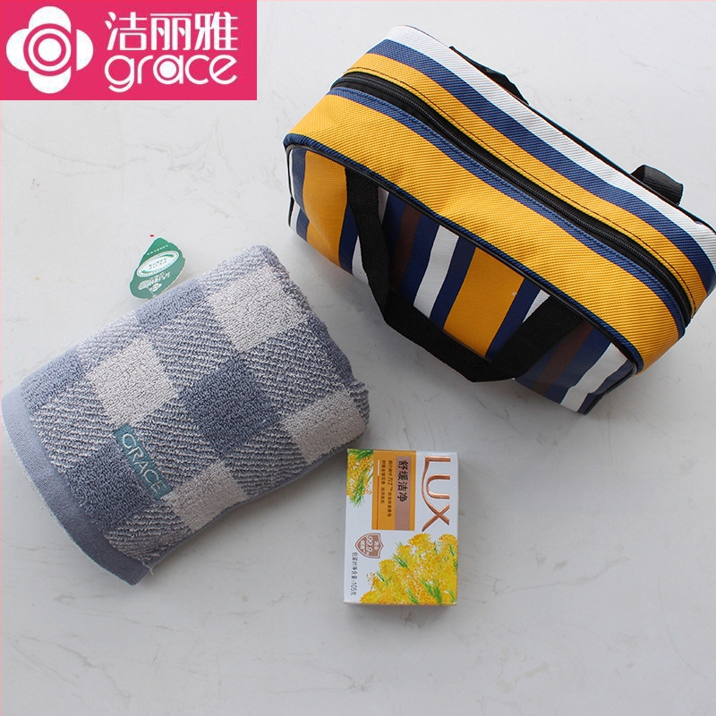 Dāvanas komplekts dvielis un ziepju maisiņš | 100D diegs | vienkāršs audums | sejas dvielis