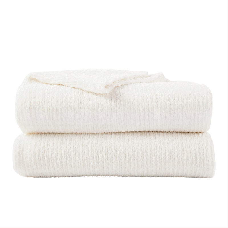 Chenille pleds dīvānam, poliesters, bieza adījums, vienkrāsains, 860–910 g, pielāgojams