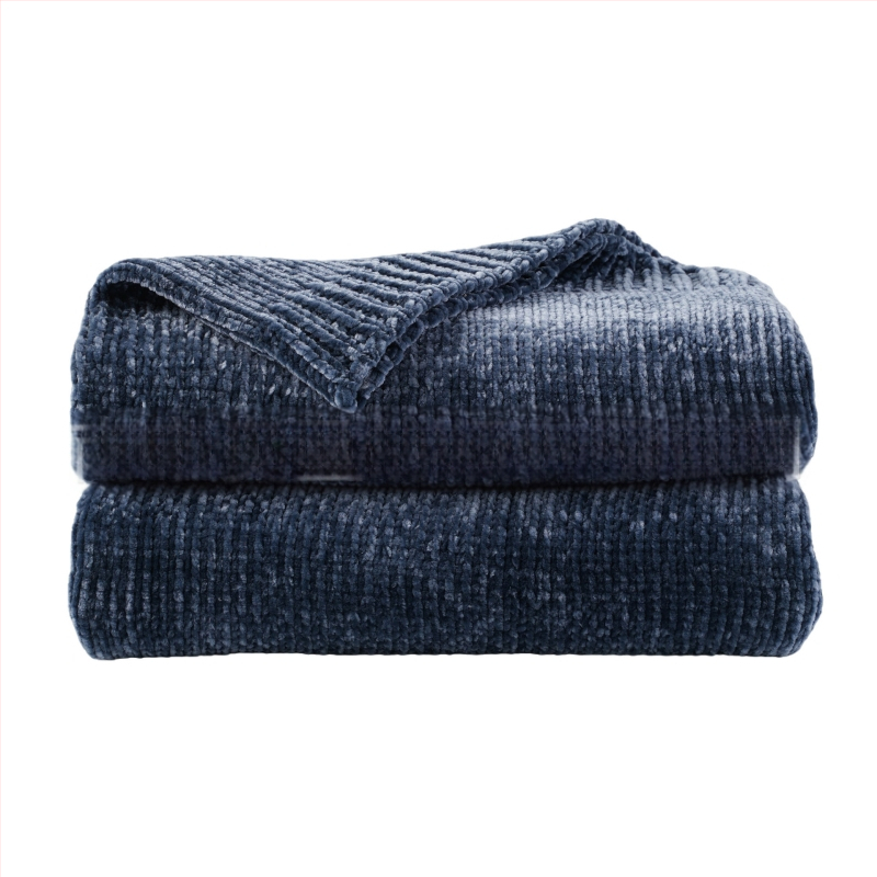 Chenille pleds dīvānam, poliesters, bieza adījums, vienkrāsains, 860–910 g, pielāgojams