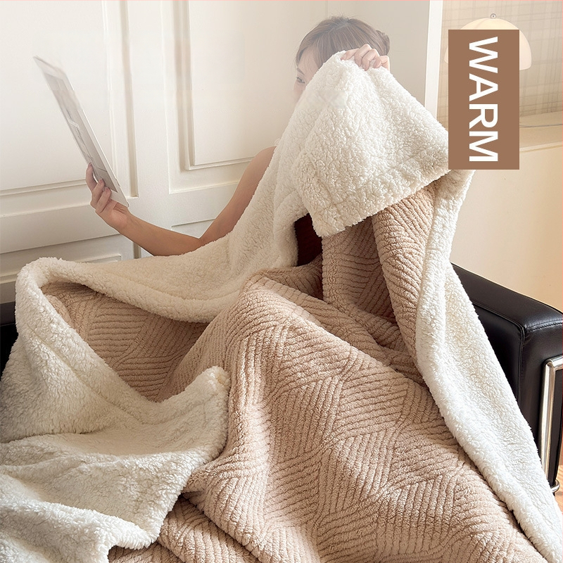 Poliestera korāla flīsa džakarda pleds, dubulti slānis, 300–500 g, visu gadalaiku lietošanai, pielāgojams