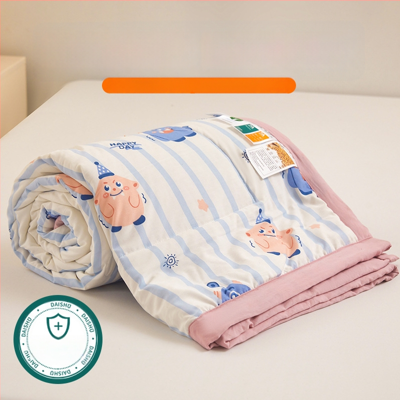 Jielia 7A vasaras kokvilnas sega mazgāšanai, audums no mazgātas kokvilnas, pildījums poliestera šķiedra, reaktīvā druka un krāsošana, stils: mazs svaigs