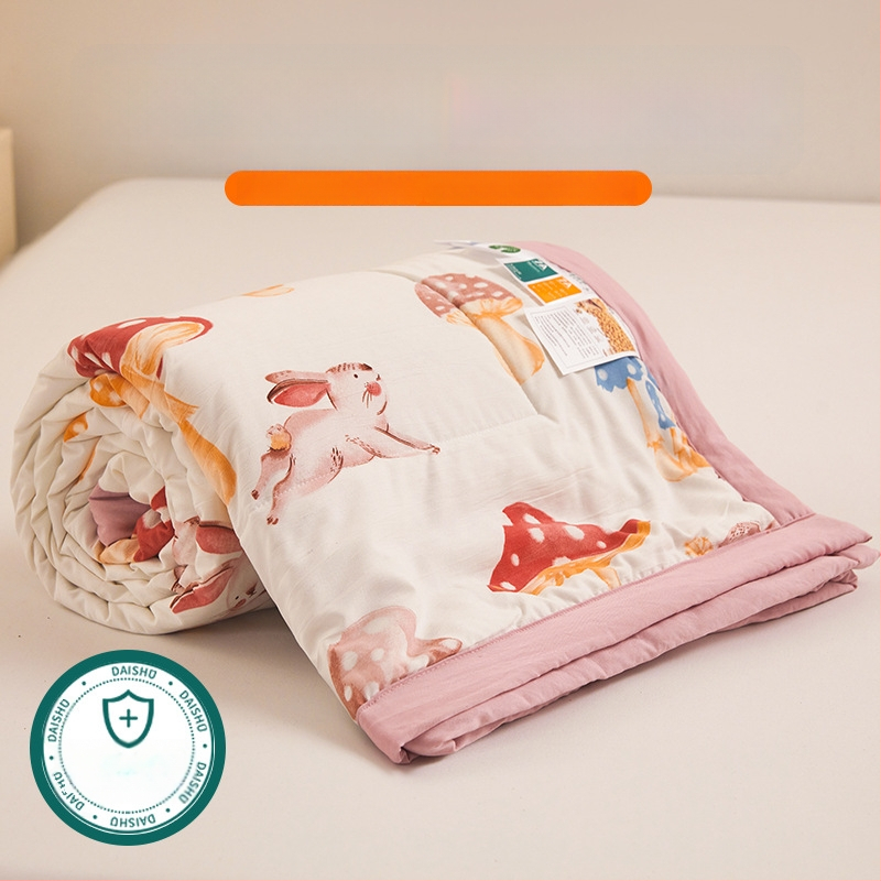 Jielia 7A vasaras kokvilnas sega mazgāšanai, audums no mazgātas kokvilnas, pildījums poliestera šķiedra, reaktīvā druka un krāsošana, stils: mazs svaigs