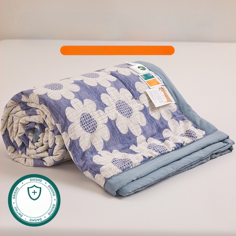 Jielia 7A vasaras kokvilnas sega mazgāšanai, audums no mazgātas kokvilnas, pildījums poliestera šķiedra, reaktīvā druka un krāsošana, stils: mazs svaigs