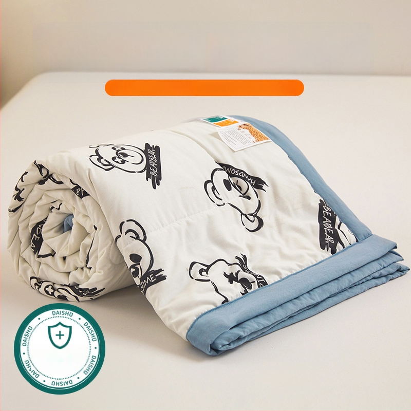 Jielia 7A vasaras kokvilnas sega mazgāšanai, audums no mazgātas kokvilnas, pildījums poliestera šķiedra, reaktīvā druka un krāsošana, stils: mazs svaigs