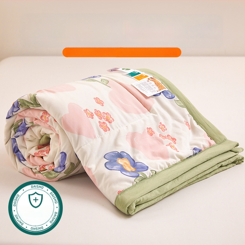 Jielia 7A vasaras kokvilnas sega mazgāšanai, audums no mazgātas kokvilnas, pildījums poliestera šķiedra, reaktīvā druka un krāsošana, stils: mazs svaigs